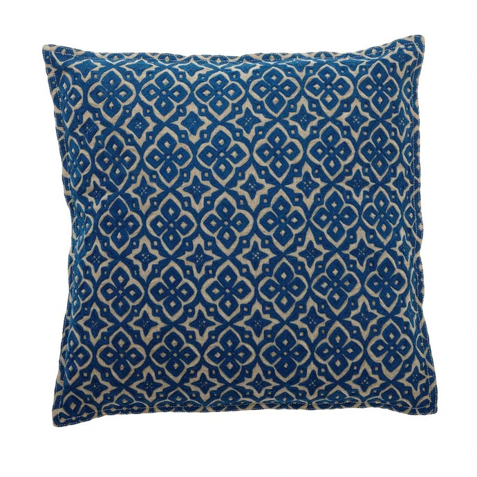 Hübsch / Polštář Blue pattern 50x50 cm