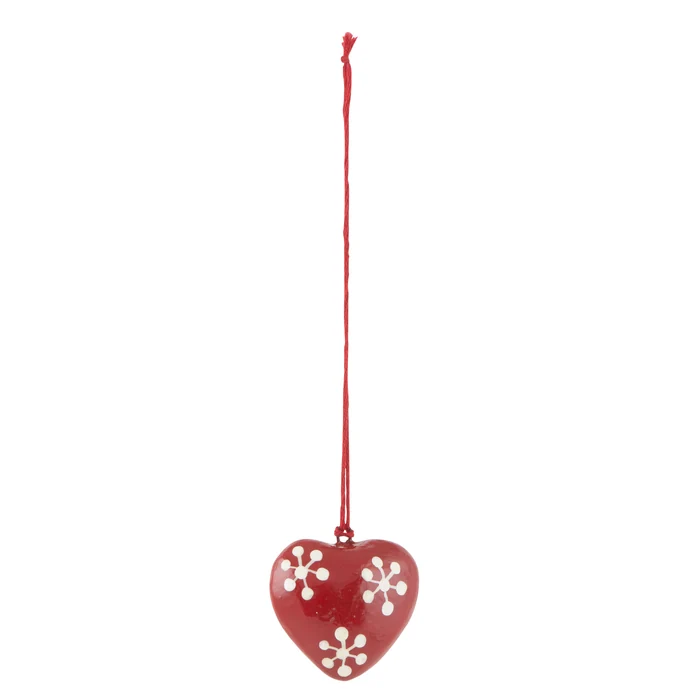 IB LAURSEN / Vánoční ozdoba Heart red/white ornament