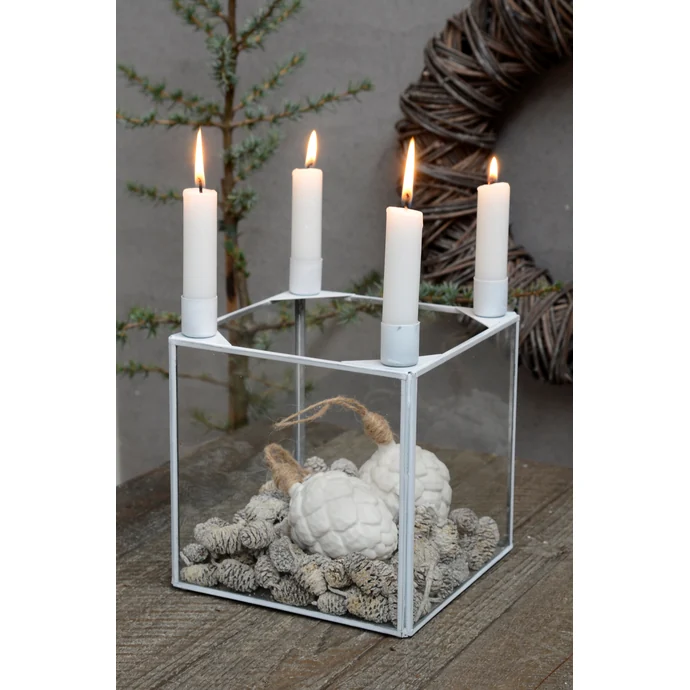 IB LAURSEN / Adventní box se svícnem White 18 cm