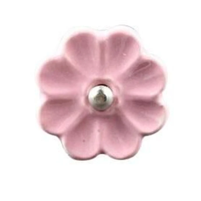La finesse / Porcelánová úchytka Flower - růžová