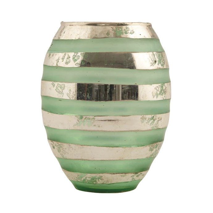House Doctor / Skleněná váza Green Stripe