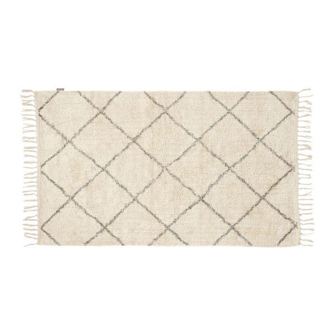 Hübsch / Bavlněný kobereček White/grey 90x150 cm