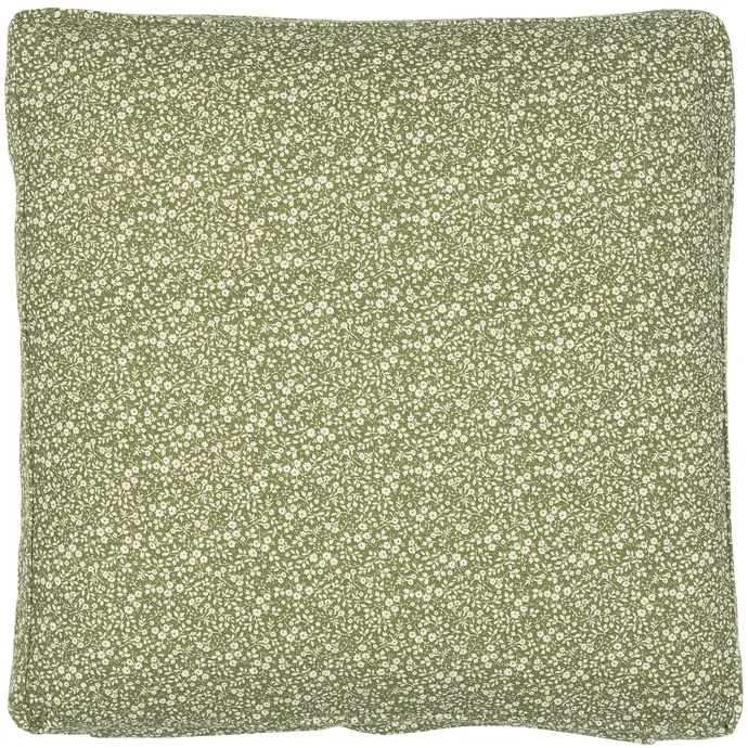 IB LAURSEN / Bavlněný povlak na sedák Sofie Green/Flowers 45 x 45 cm