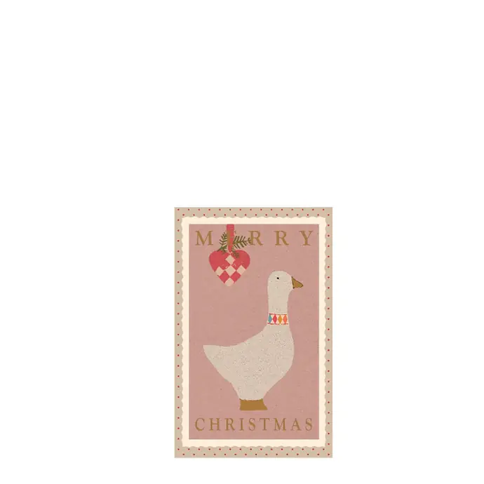 Maileg / Vánoční přání Goose pink - small