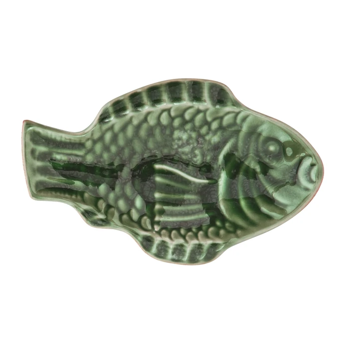 MADAM STOLTZ / Kameninový talířek ve tvaru ryby Dark Green