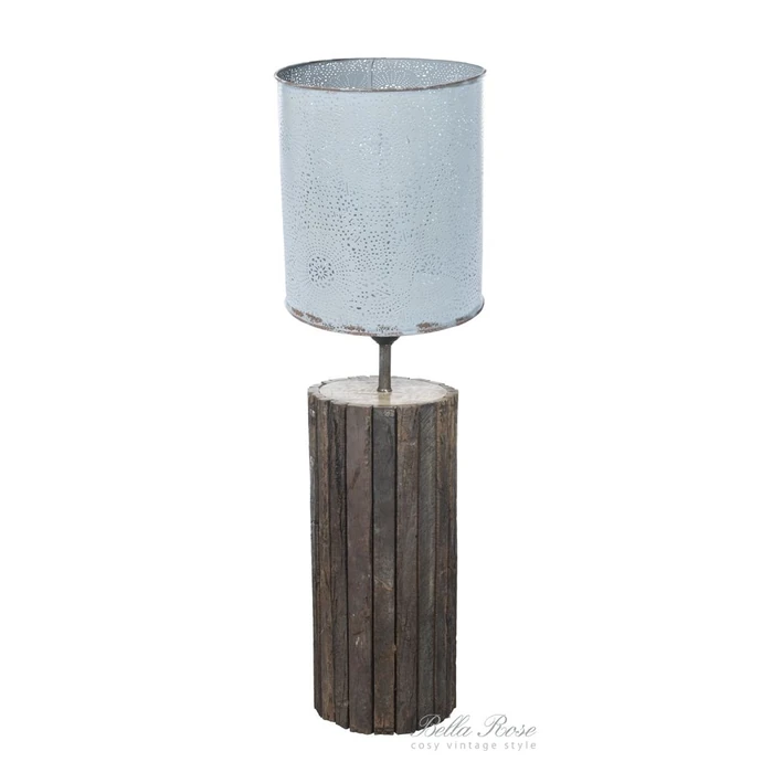 MADAM STOLTZ / Stolní lampa Wood s plechovým cylindrem
