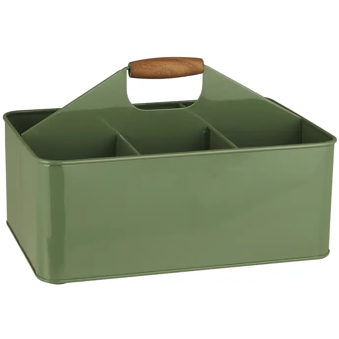 IB LAURSEN / Plechový úložný box s přihrádkami Green