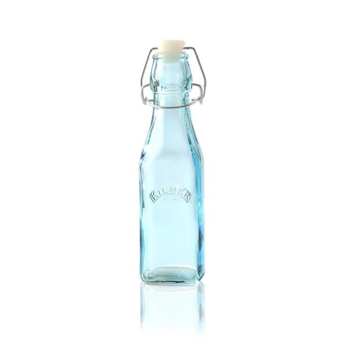 KILNER / Skleněná lahvička s klipem Blue 250 ml