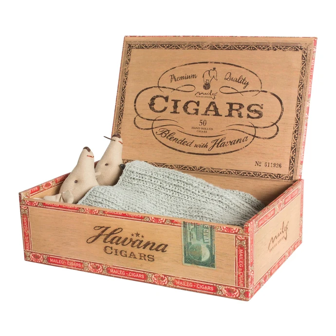 Maileg / Myšky v cigaretovém boxu Havana