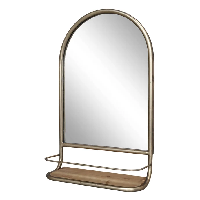 Chic Antique / Nástěnné zrcadlo s poličkou Anitique Brass 56 cm
