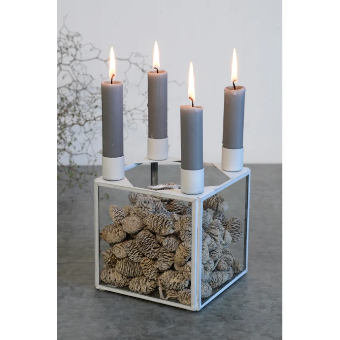 IB LAURSEN / Adventní box se svícnem White 13 cm