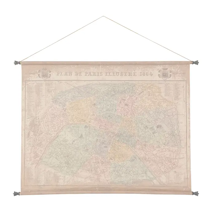 CÔTÉ TABLE / Dekorativní mapa na zeď Paris 1864