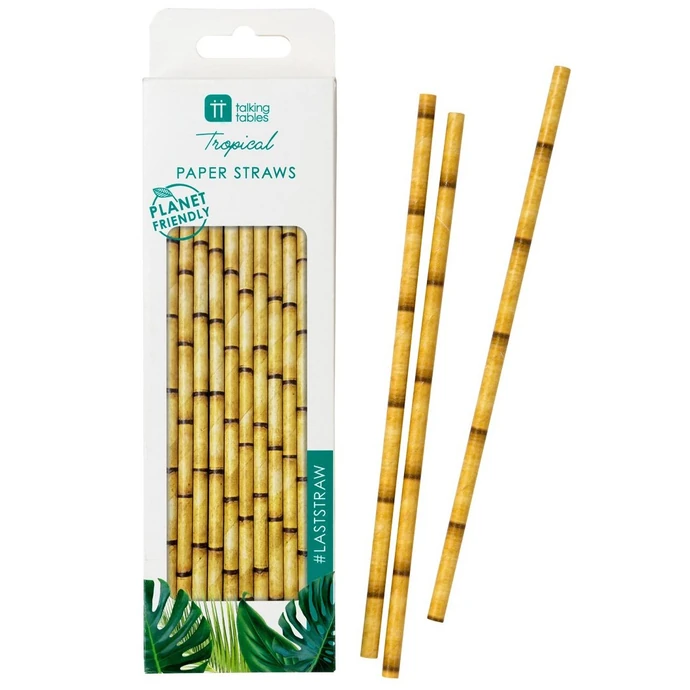 Talking Tables / Papírová brčka Fiesta Bamboo Paper Straws 30 ks