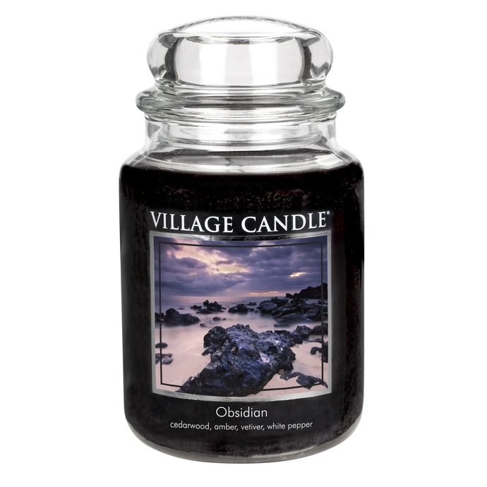 VILLAGE CANDLE / Svíčka ve skle Obsidian - velká