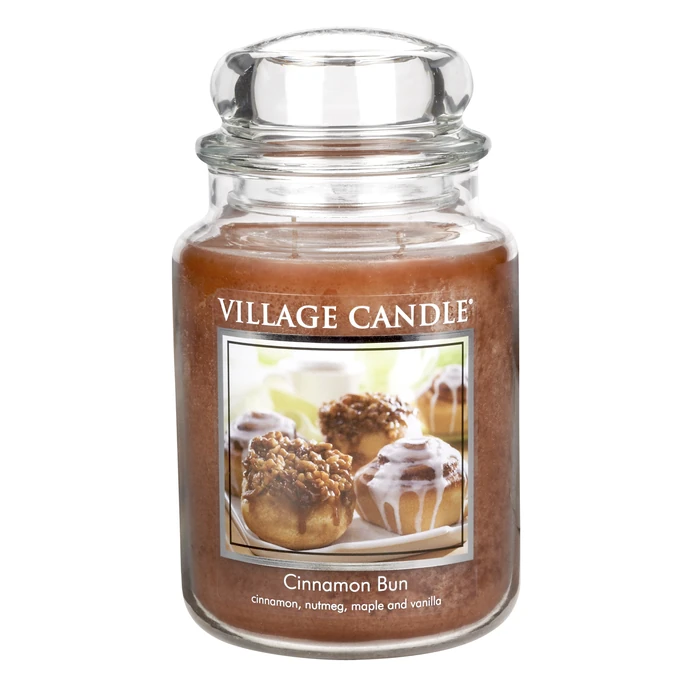 VILLAGE CANDLE / Svíčka ve skle Cinnamon Bun - velká