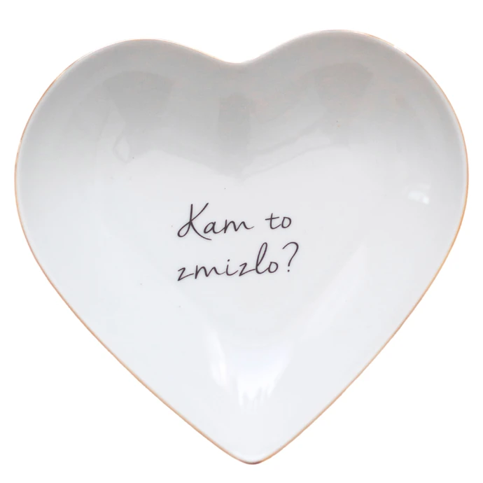 Bella Rose / Porcelánový talířek ve tvaru srdce Kam to zmizlo? 16 cm - SK