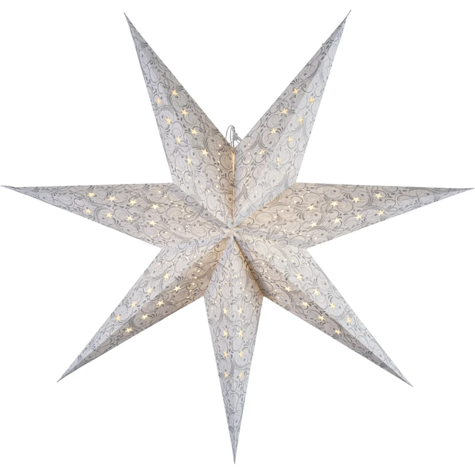 STAR TRADING / Závěsná svítící hvězda White/silver 115 cm