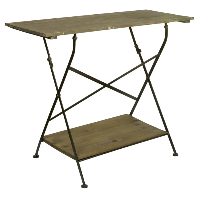 IB LAURSEN / Dřevěný stolek s poličkou - hnědý