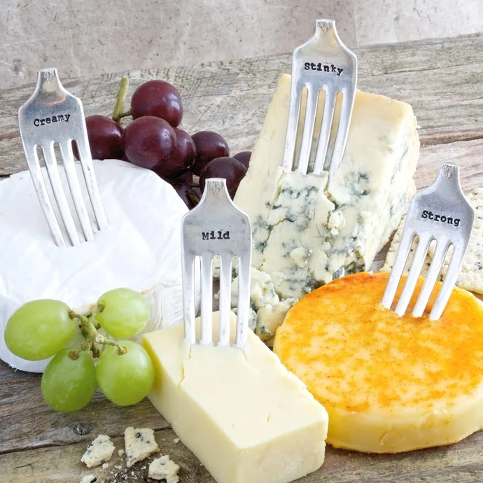 La de da! Living / Postříbřené vidličky na sýr Cheese Markers