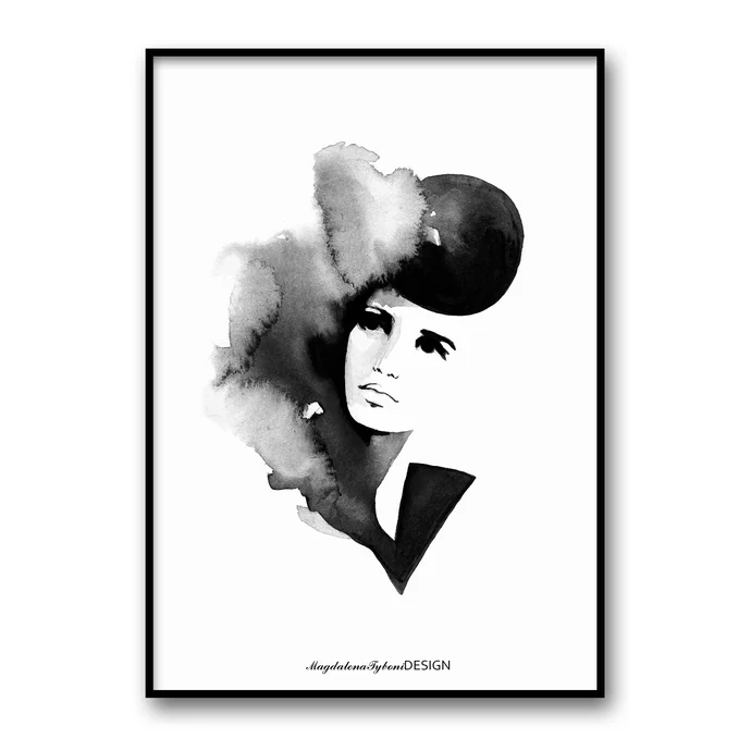 Magdalena Tyboni DESIGN / Akvarelový plakát Mademoiselle 30 x 40 cm