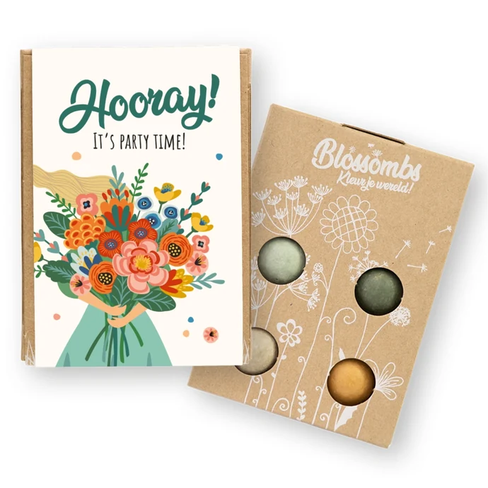 Blossombs / Sada semínek divokých květin Hooray, let's party Mini – 4 ks