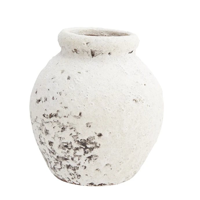 MADAM STOLTZ / Kameninová váza Terracotta White