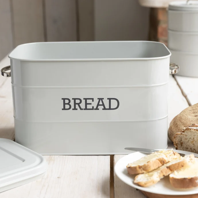 Kovový box na pečivo Bread French grey