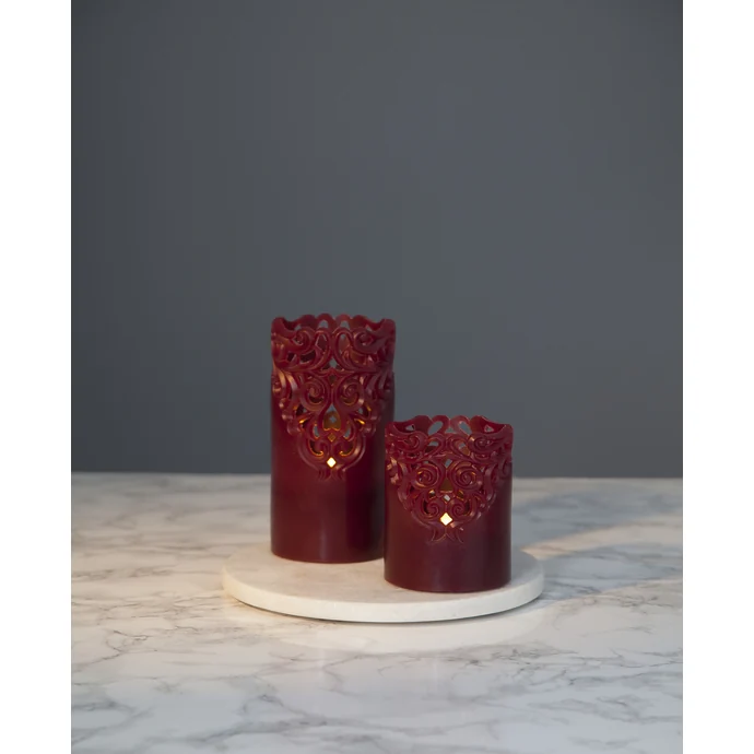 Vosková LED svíčka Clary Red 10 cm