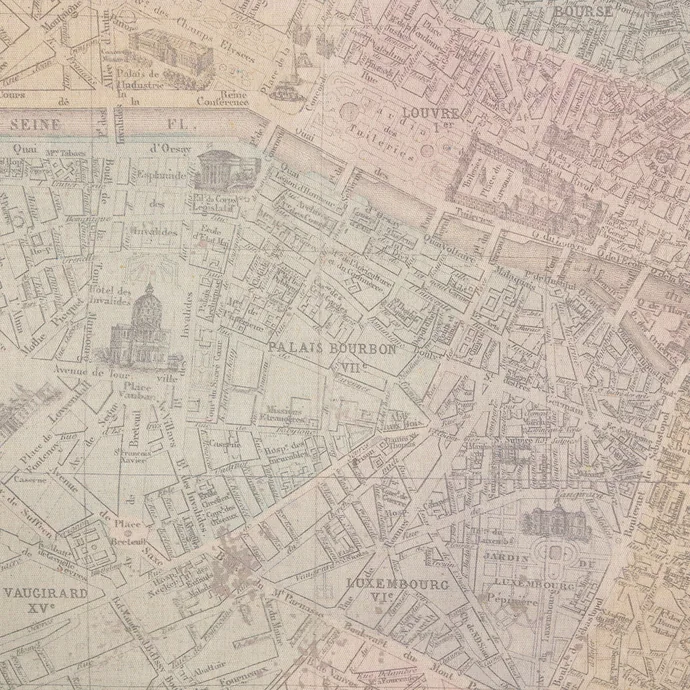 Dekorativní mapa na zeď Paris 1864