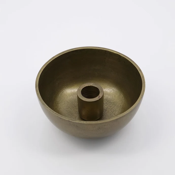 Kovový svícen Crown Antique Brass ⌀12,5 cm