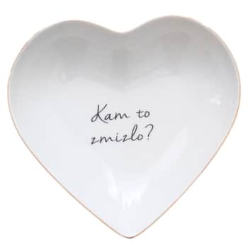 Porcelánový talířek ve tvaru srdce Kam to zmizlo? 16 cm - SK