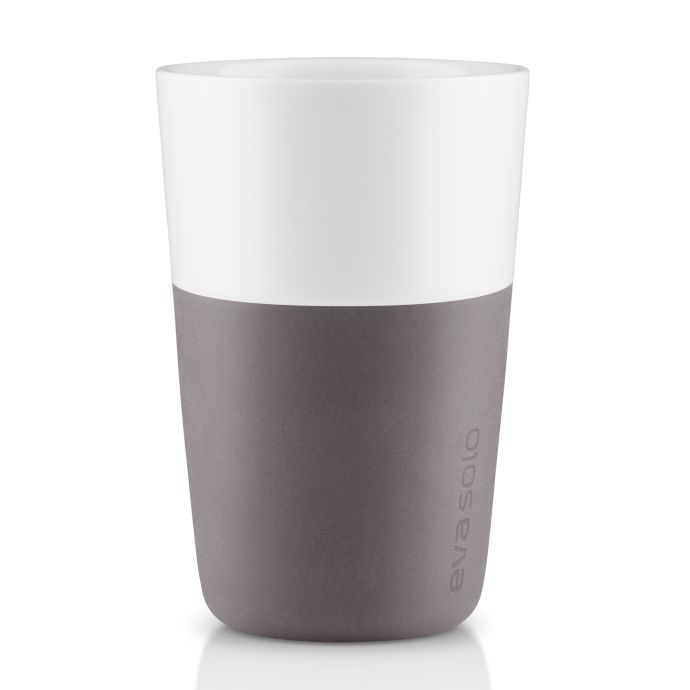 Eva Solo / Porcelánová termošálka Cafe Latte Elephant Grey 360 ml - set 2 ks