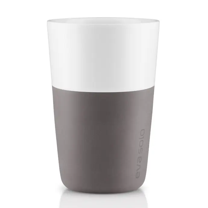 Eva Solo / Porcelánový termošálek Cafe Latte Elephant Grey 360 ml - set 2 ks