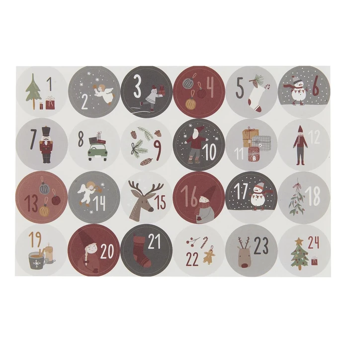 IB LAURSEN / Adventné samolepky s číslami Christmas Calendar