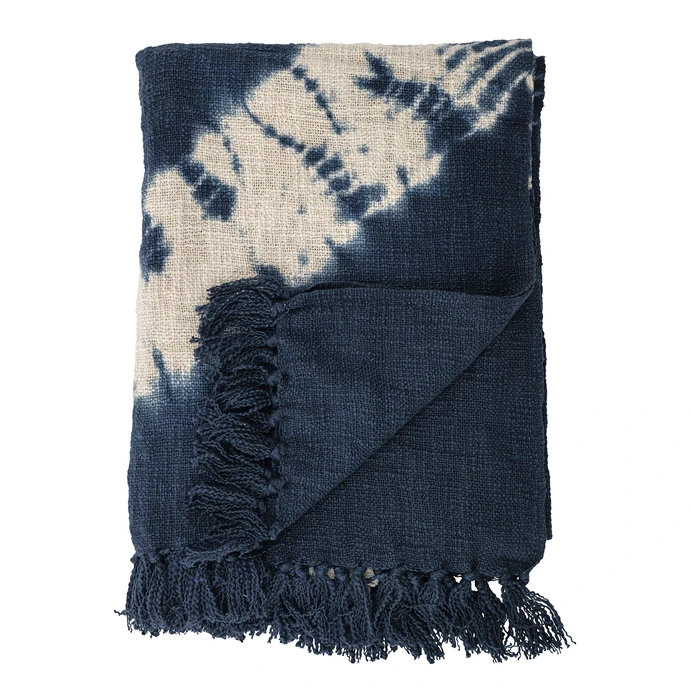 Bloomingville / Bavlnený prehoz Blue Cotton 150×125 cm
