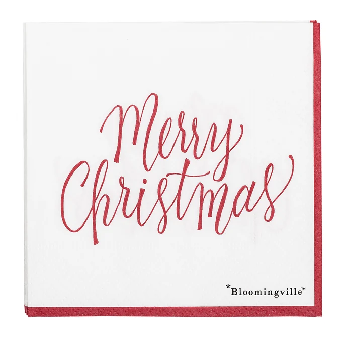 Bloomingville / Papírové ubrousky Merry Christmas red