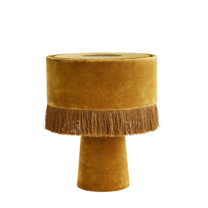 MADAM STOLTZ / Stolní lampa Mustard Velvet Table Lamp
