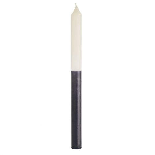 MADAM STOLTZ / Vysoká svíčka Ivory/Black 29,5 cm
