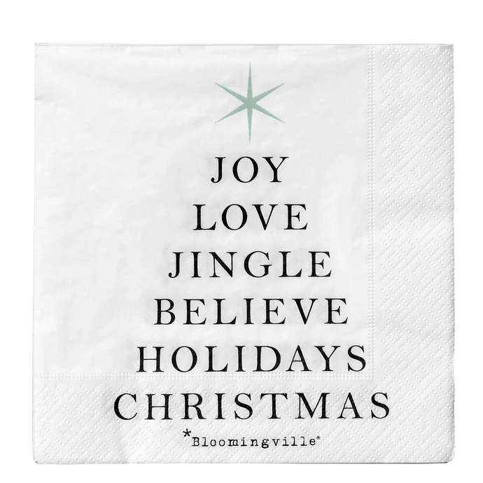 Bloomingville / Vánoční papírové ubrousky Joy Love