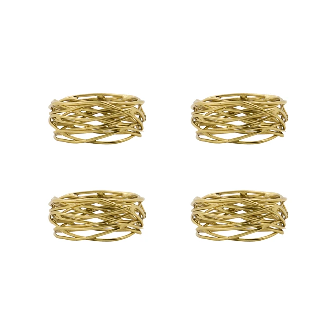 House Doctor / Krúžky na obrúsky Ring Golden – set 4 ks