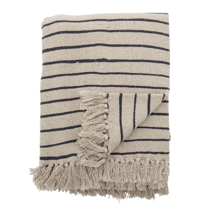 Bloomingville / Bavlněný přehoz Eia Nature Stripe 150×120 cm