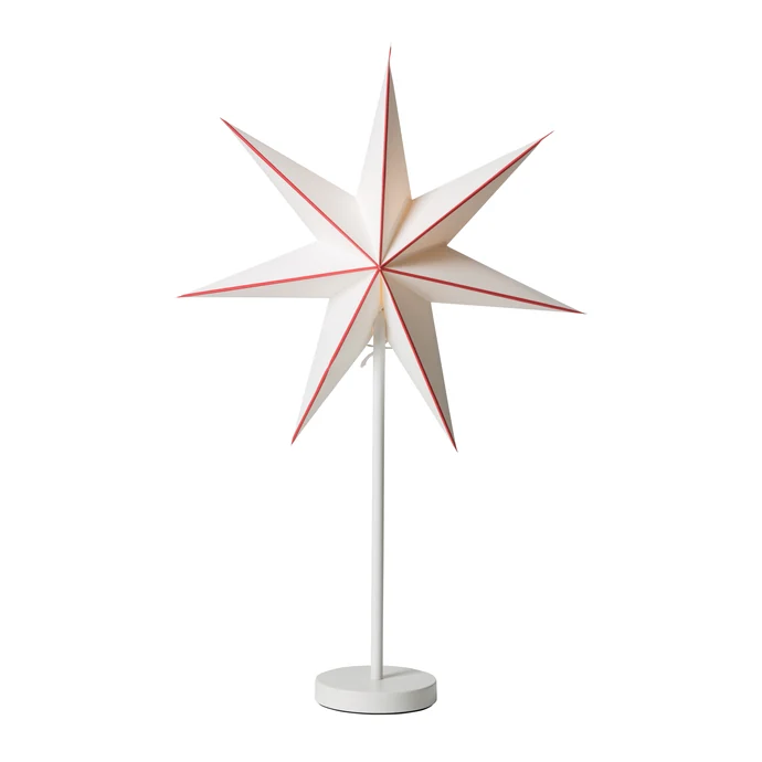 Watt & Veke / Svítící hvězda na stojánku Red/White 44cm