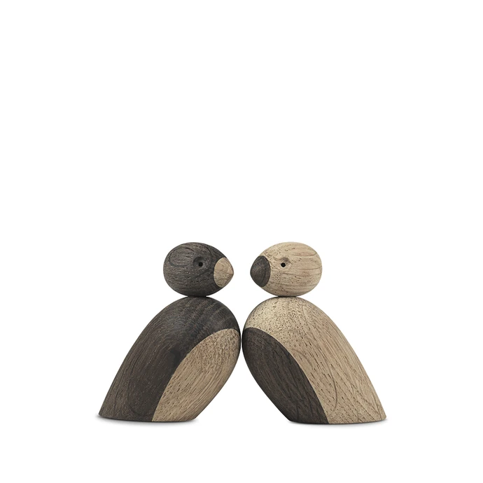Kay Bojesen / Drevený vtáčik Natural and Smoked Oak Wood – set 2 ks