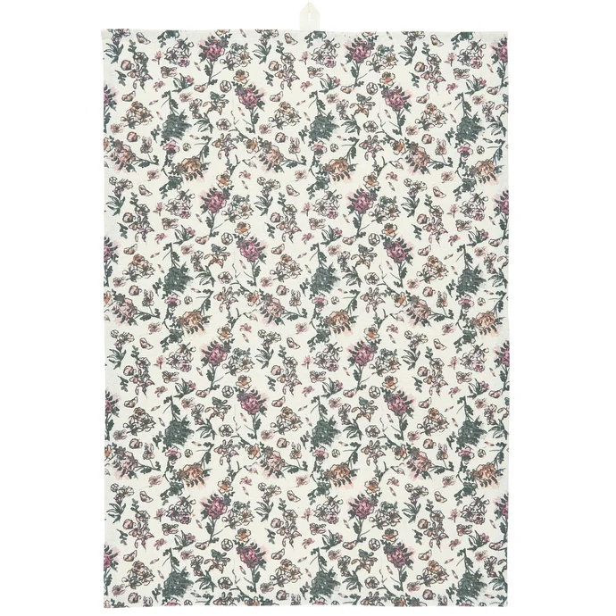 IB LAURSEN / Bavlnená utierka Faded Rose Flower Pattern 50×70 cm