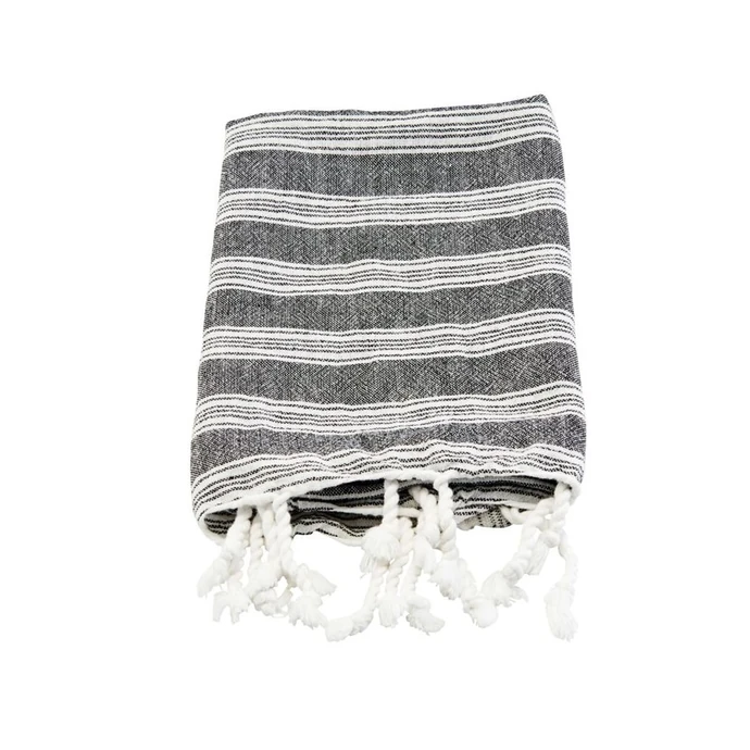 meraki / Bavlněný ručník Hammam Black 90 x 45 cm