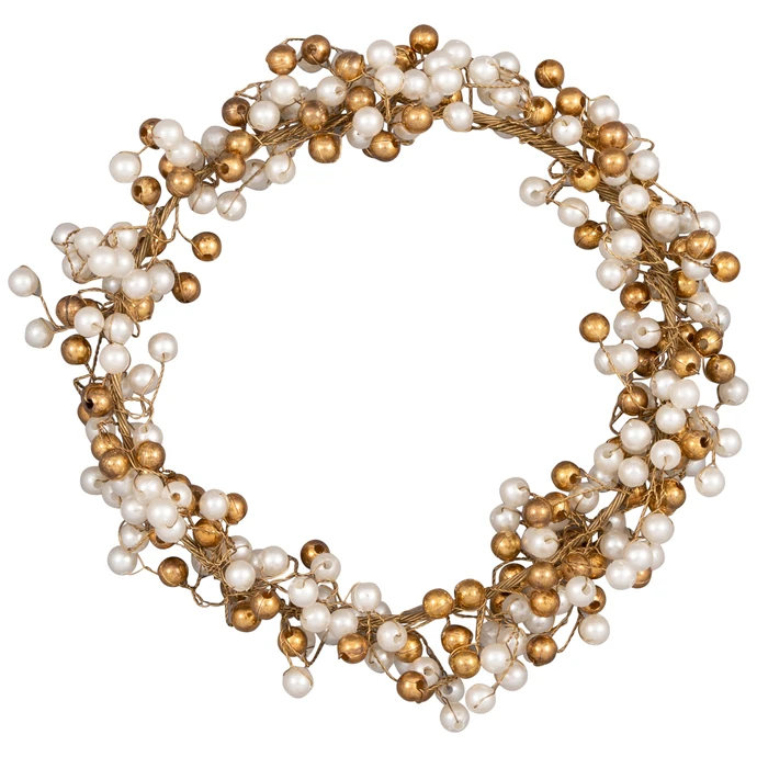 GREEN GATE / Dekorativní věnec Bead Gold 13 cm