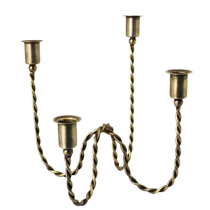 Strömshaga / Kovový adventný svietnik Estelle Antique Brass