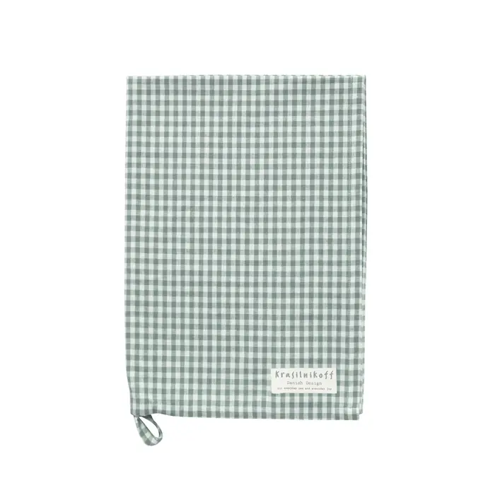 Krasilnikoff / Utěrka Dusty Green Checkered 50x70cm