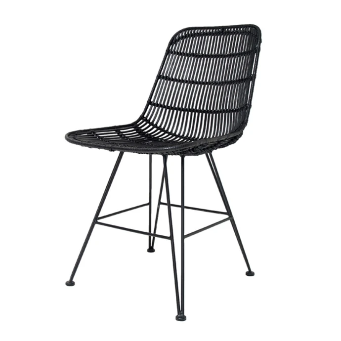 HK living / Jídelní ratanová židle - Iron Black