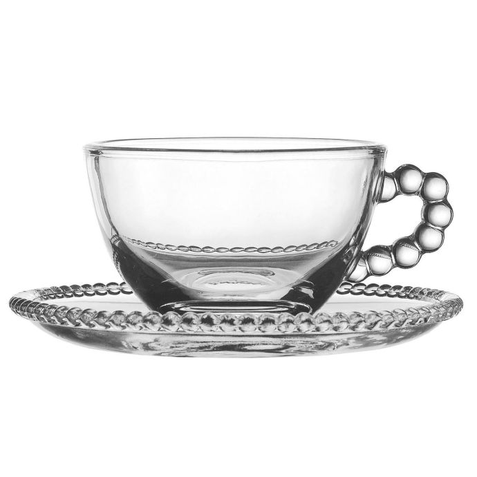 CÔTÉ TABLE / Skleněný šálek s podšálkem Pearl